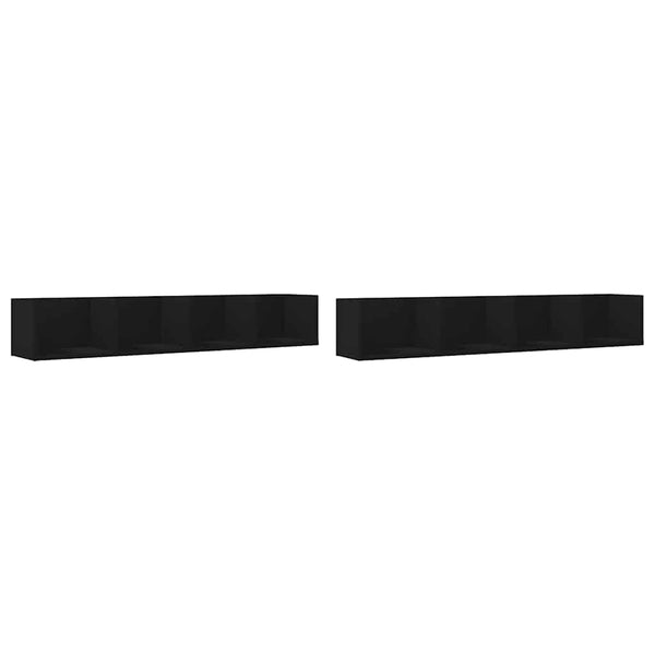 Schwarze Wandschränke, 2er-Set
