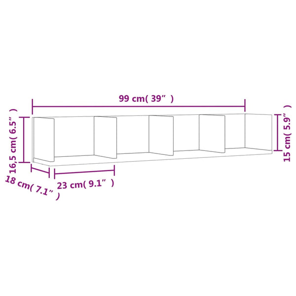 Wandschränke 2er Set Grau Sonoma 99cm