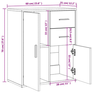 Sideboard Grau Sonoma-Eiche 60 cm