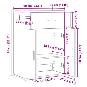 Sideboard Grau Sonoma 60x30x84 cm