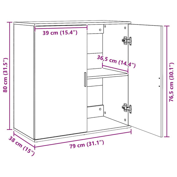 Schwarzes Sideboard 79x38x80cm