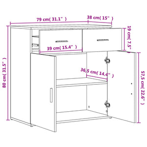 Sideboard Räuchereiche 79 cm