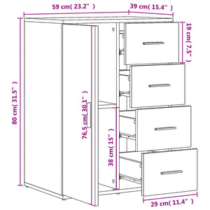Graues Sonoma Sideboard 59x39x80 cm