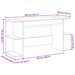 Schreibtisch Räuchereiche 140 cm