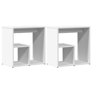 Weiße Beistelltische 2er-Set 50x30x50 cm