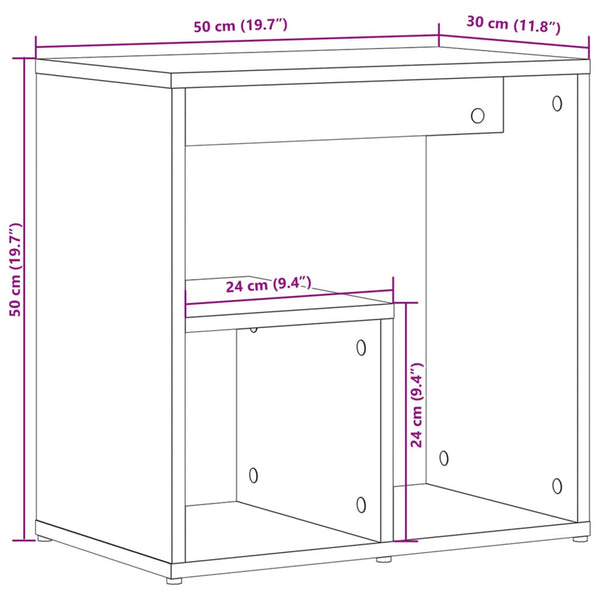 Weiße Beistelltische 2er-Set 50x30x50 cm