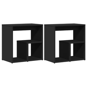 Schwarze Beistelltische 2er Set 50x30x50 cm