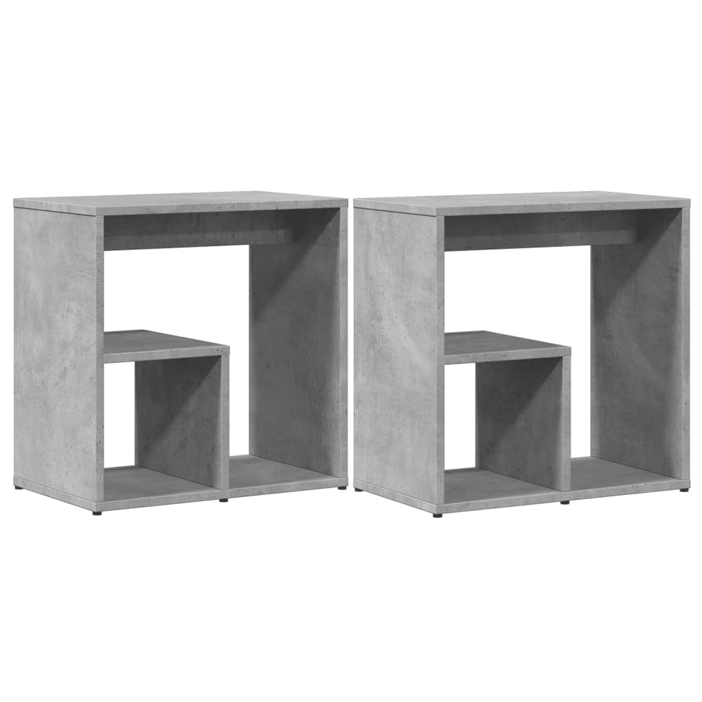 2er Set Beistelltische Betongrau 50x30x50 cm