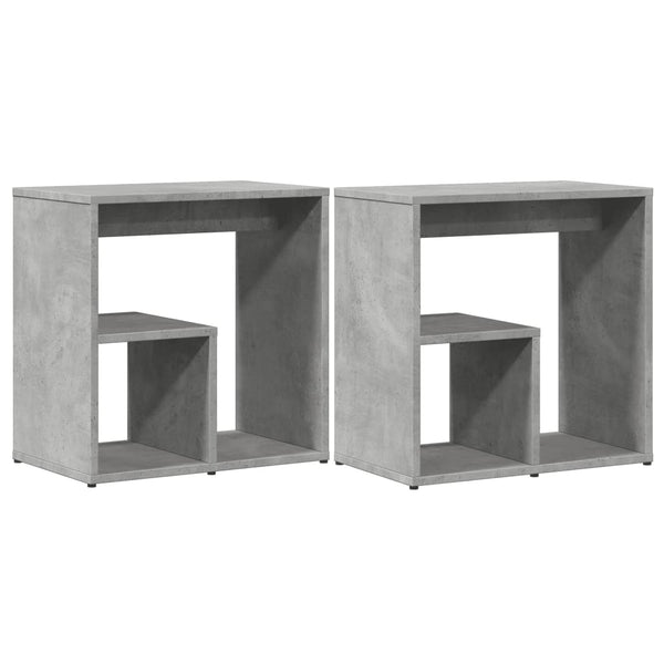 2er Set Beistelltische Betongrau 50x30x50 cm