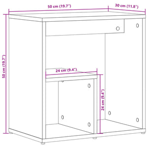 2er Set Beistelltische Betongrau 50x30x50 cm