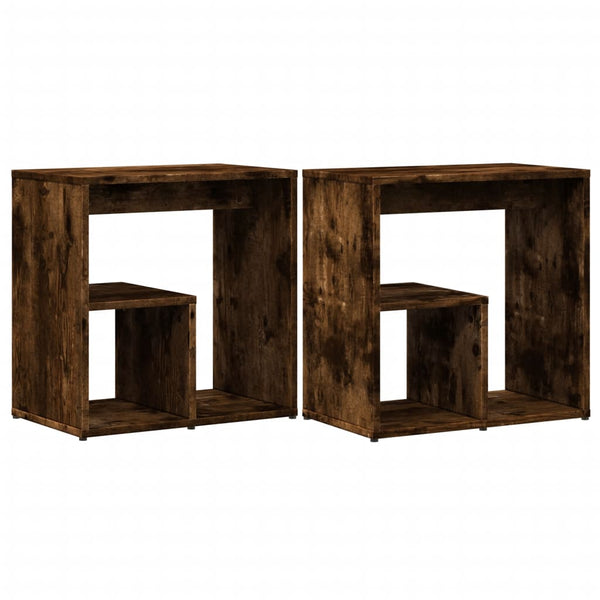 Beistelltische 2er Set Räuchereiche 50x30x50 cm