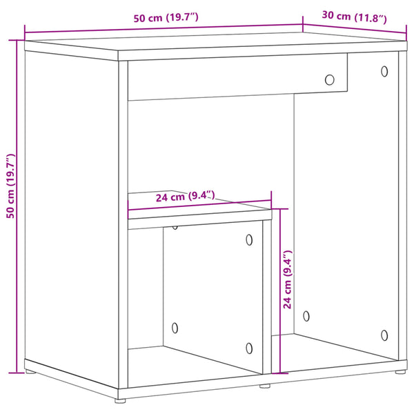 Beistelltische 2er Set Räuchereiche 50x30x50 cm