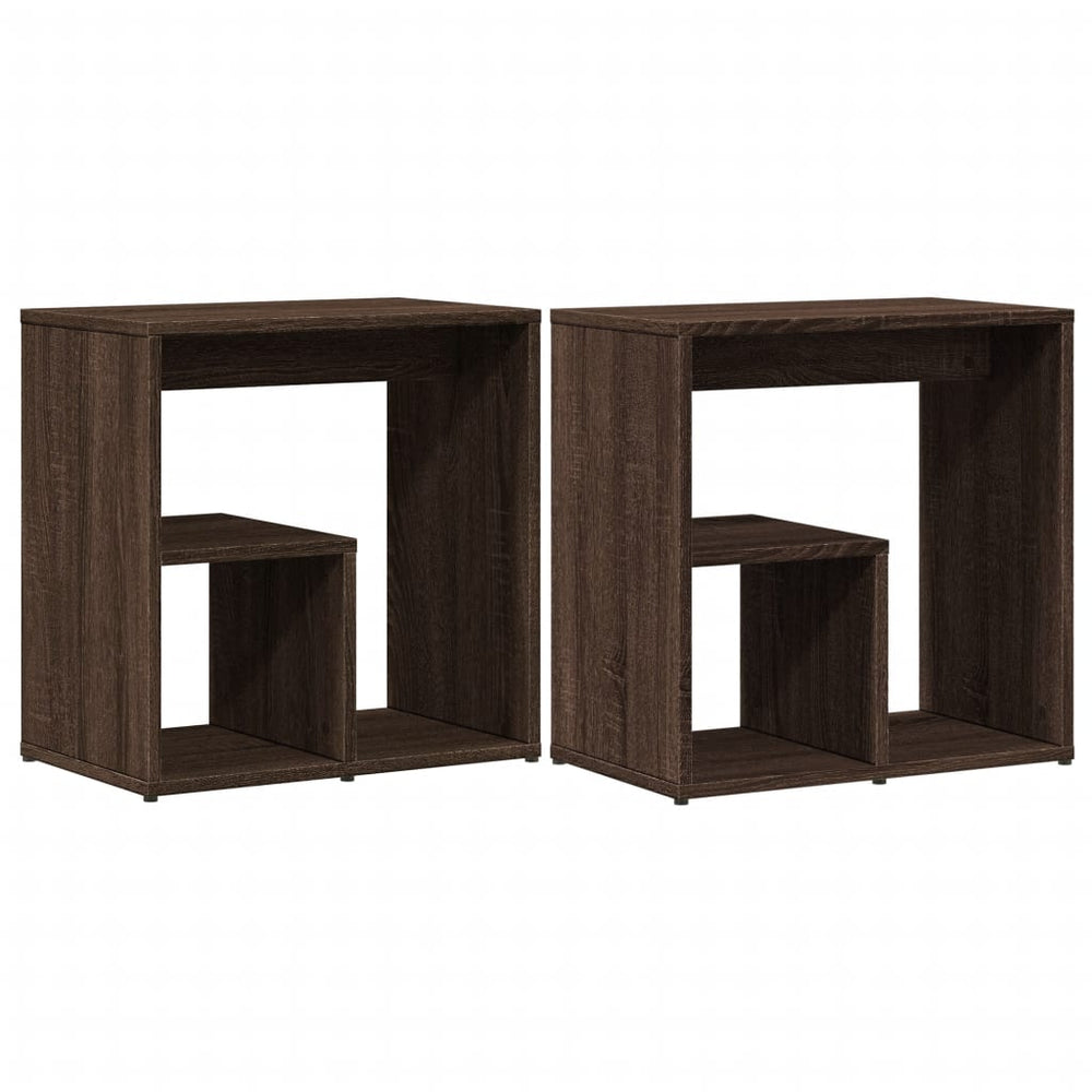 Beistelltische 2er Set Braun Eiche
