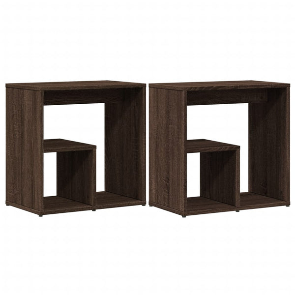 Beistelltische 2er Set Braun Eiche