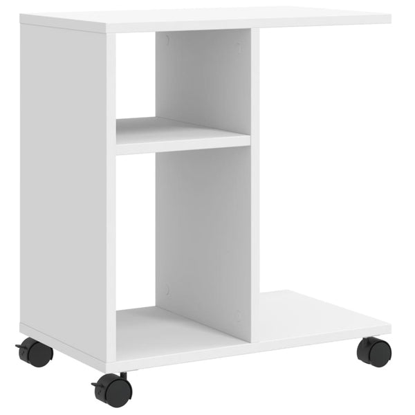 Beistelltisch Weiß auf Rollen 50x30x55 cm