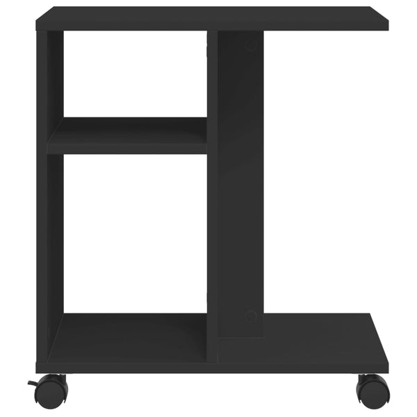 Schwarzer Beistelltisch mit Rollen 50x30x55 cm