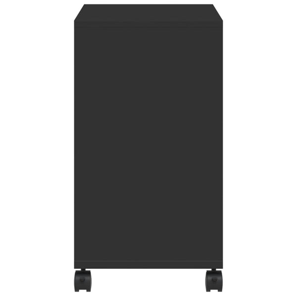 Schwarzer Beistelltisch mit Rollen 50x30x55 cm