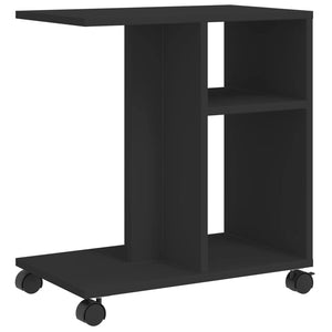 Schwarzer Beistelltisch mit Rollen 50x30x55 cm