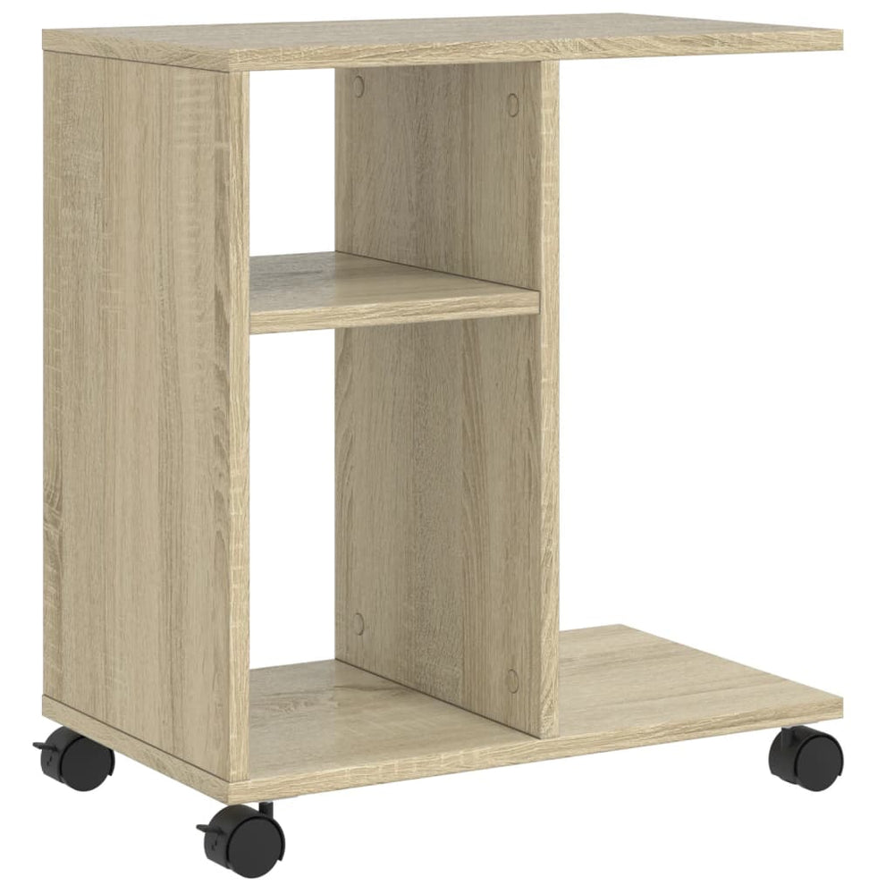 Beistelltisch Sonoma-Eiche mit Rollen 50x30x55 cm