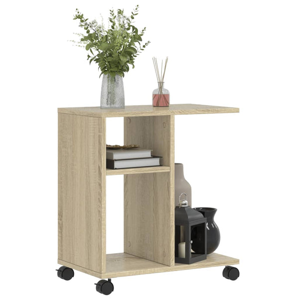 Beistelltisch Sonoma-Eiche mit Rollen 50x30x55 cm