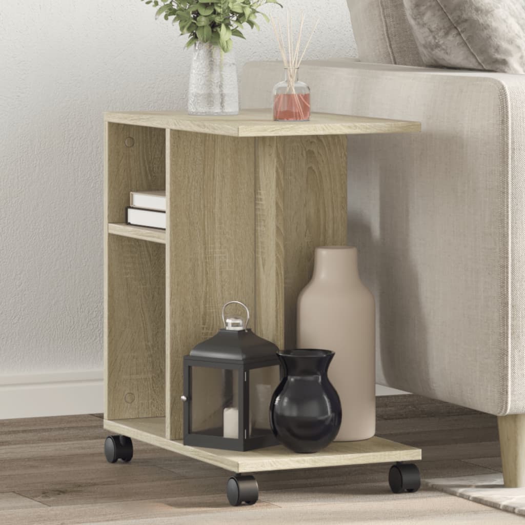 Beistelltisch Sonoma-Eiche mit Rollen 50x30x55 cm