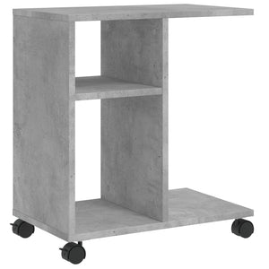Beistelltisch Betongrau mit Rollen 50x30x55 cm