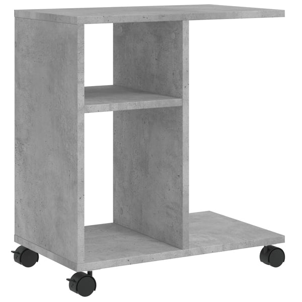 Beistelltisch Betongrau mit Rollen 50x30x55 cm