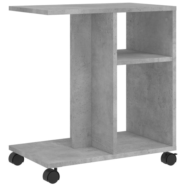 Beistelltisch Betongrau mit Rollen 50x30x55 cm