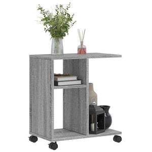 Beistelltisch Grau Sonoma mit Rollen 50x30x55 cm