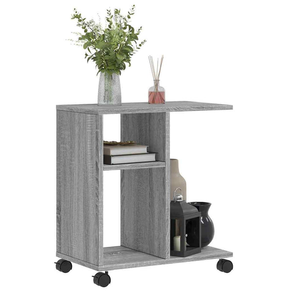 Beistelltisch Grau Sonoma mit Rollen 50x30x55 cm