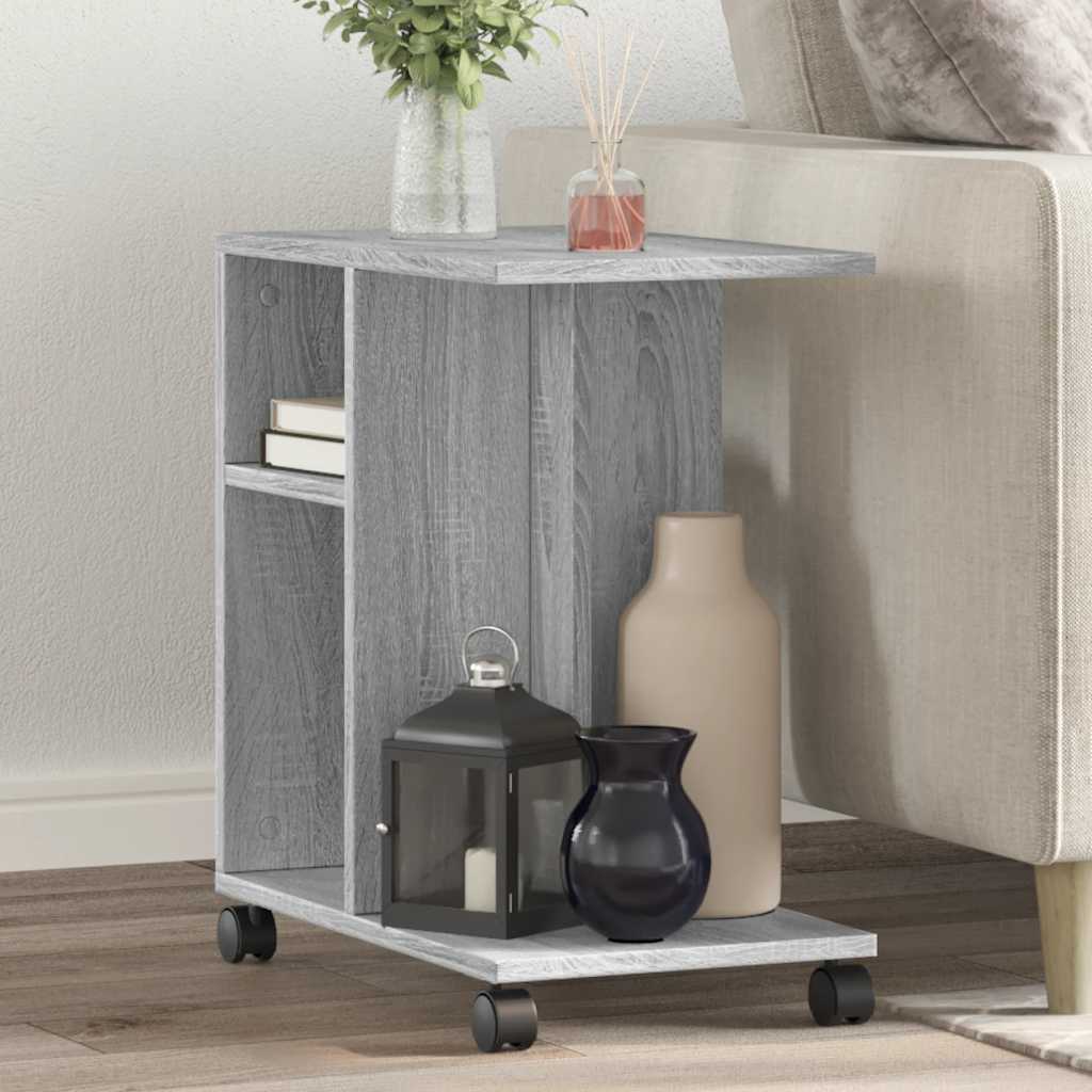 Beistelltisch Grau Sonoma mit Rollen 50x30x55 cm