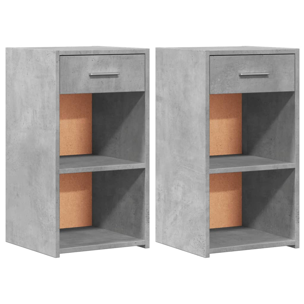 vidaXL Nightstands 2 pcs Concrete Gray 35x34x65 cm Engineered Wood