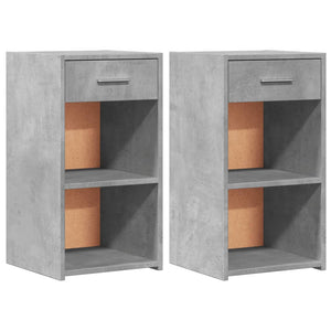 vidaXL Tables de chevet 2 pcs gris béton 35x34x65 cm bois d'ingénierie