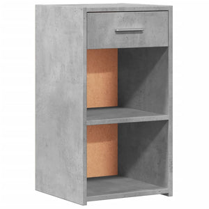vidaXL Tables de chevet 2 pcs gris béton 35x34x65 cm bois d'ingénierie
