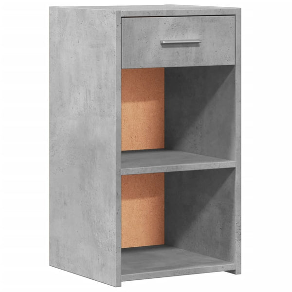 vidaXL Tables de chevet 2 pcs gris béton 35x34x65 cm bois d'ingénierie