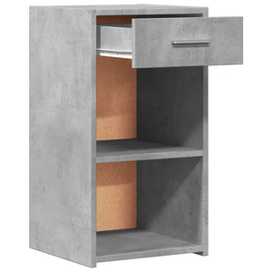 vidaXL Tables de chevet 2 pcs gris béton 35x34x65 cm bois d'ingénierie