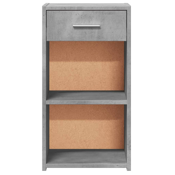 vidaXL Tables de chevet 2 pcs gris béton 35x34x65 cm bois d'ingénierie