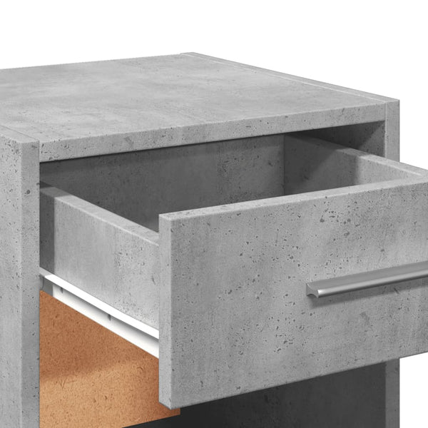 vidaXL Tables de chevet 2 pcs gris béton 35x34x65 cm bois d'ingénierie