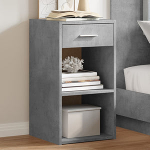 vidaXL Tables de chevet 2 pcs gris béton 35x34x65 cm bois d'ingénierie