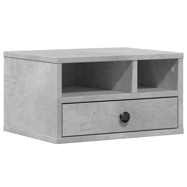 vidaXL Support d'imprimante Gris béton 40x32x22,5 cm Bois d'ingénierie