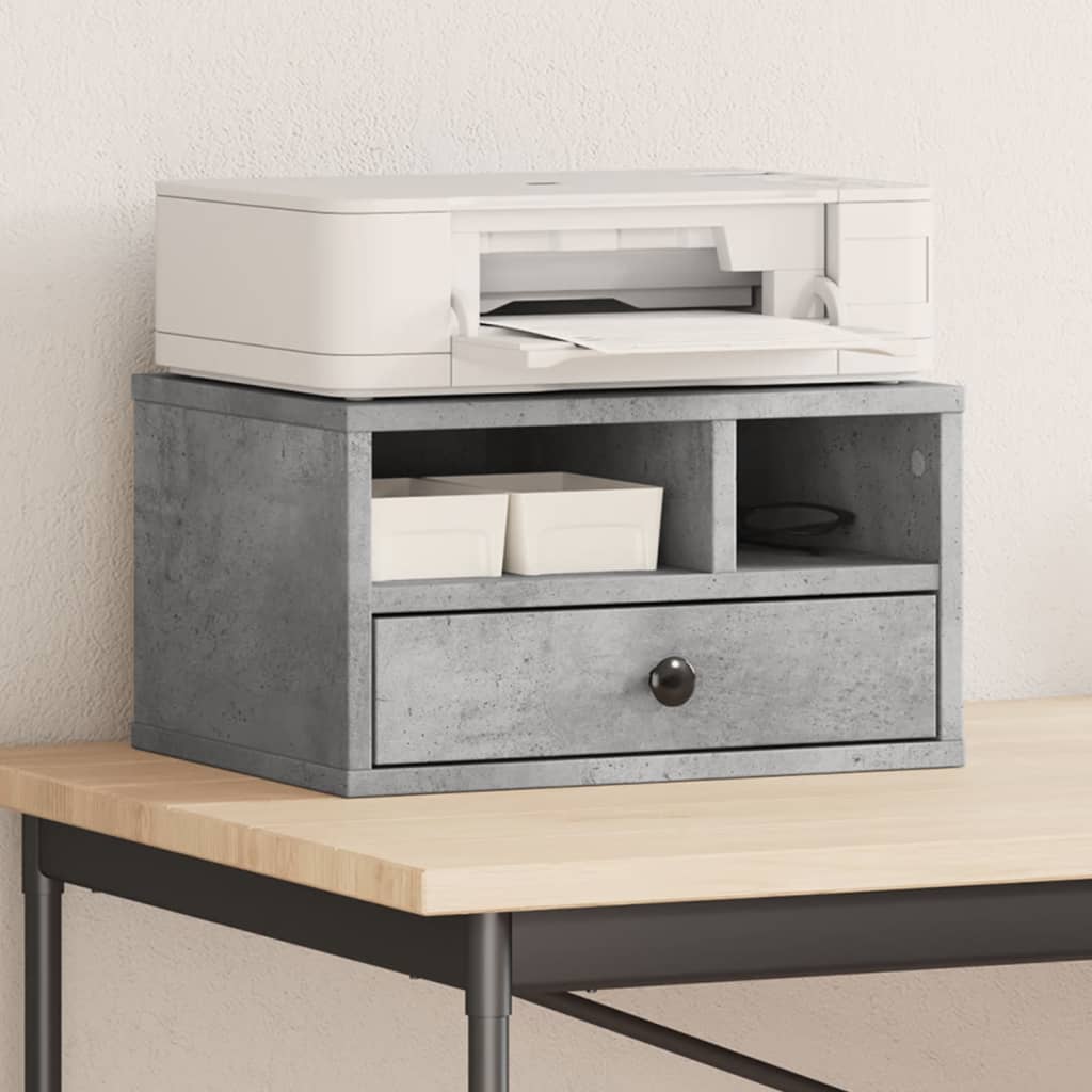 vidaXL Support d'imprimante Gris béton 40x32x22,5 cm Bois d'ingénierie