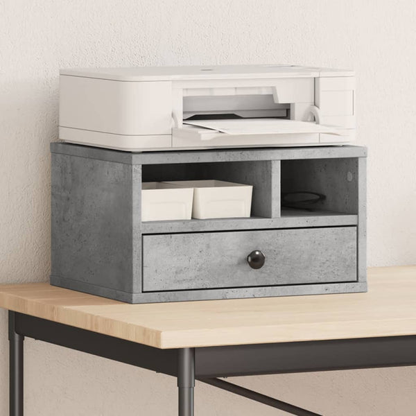 vidaXL Support d'imprimante Gris béton 40x32x22,5 cm Bois d'ingénierie