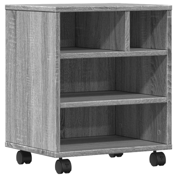 Druckerständer mit Rollen, Grau Sonoma