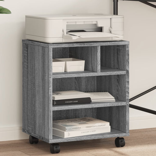 Druckerständer mit Rollen, Grau Sonoma