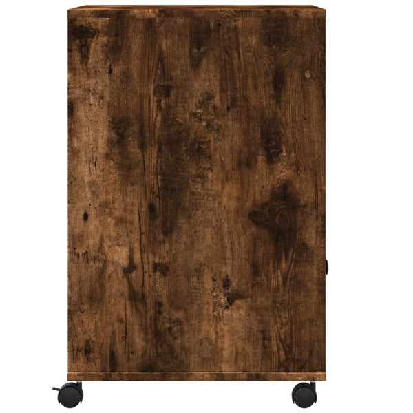 Druckerständer Räuchereiche mit Rollen 60x48x74 cm