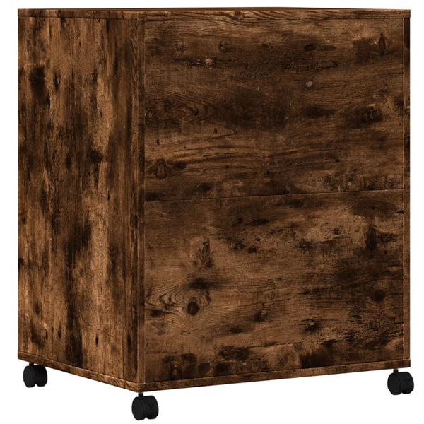 Druckerständer Räuchereiche mit Rollen 60x48x74 cm