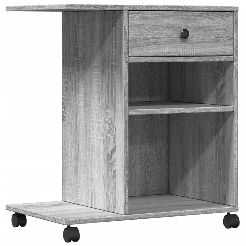 Druckerständer mit Rollen, Grau Sonoma