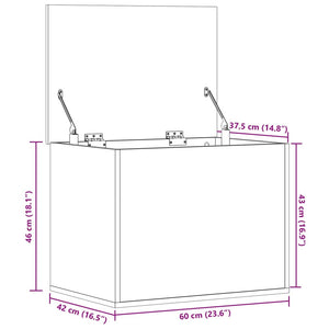 vidaXL Coffre chêne fumé 60x42x46 cm Bois d'ingénierie