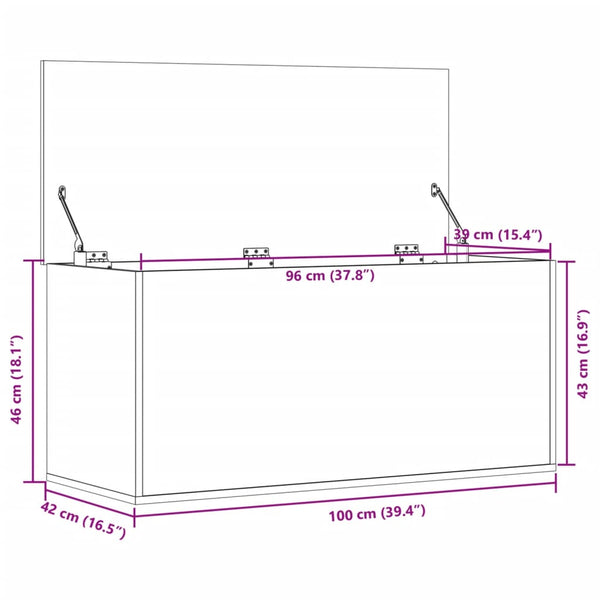 Weiße Aufbewahrungstruhe 100 cm