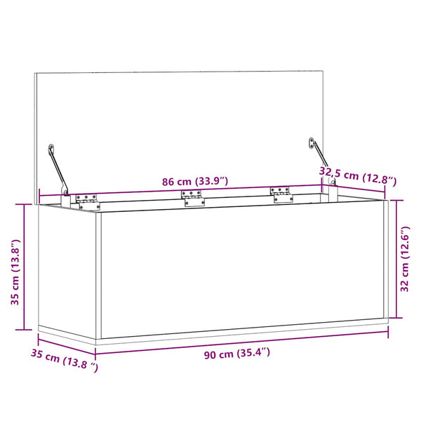 Truhe Betongrau 90x35x35 cm